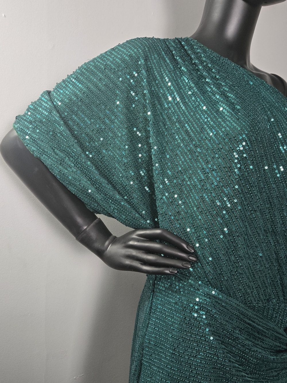 Grace Karin Emerald Green Sequin One-Shoulder Cocktail Dress - Picture 5 of 12